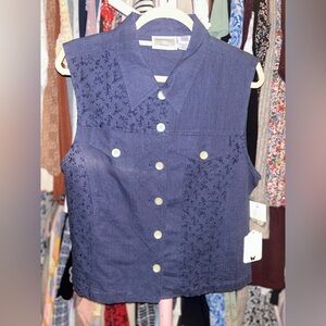 Susan Bristol Embroidered Vest NWT